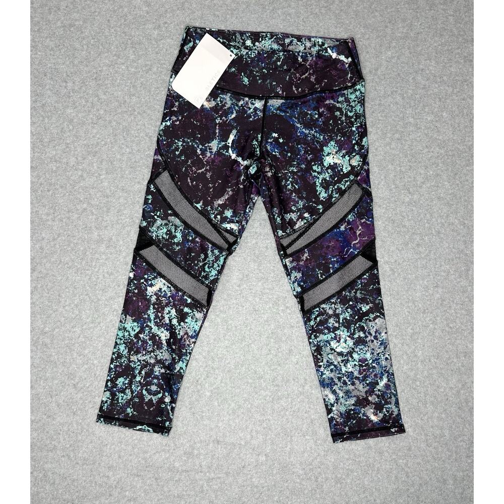 Fabletics Capri Leggings Size Xxs New With Tags Mesh Cutouts Multicolor